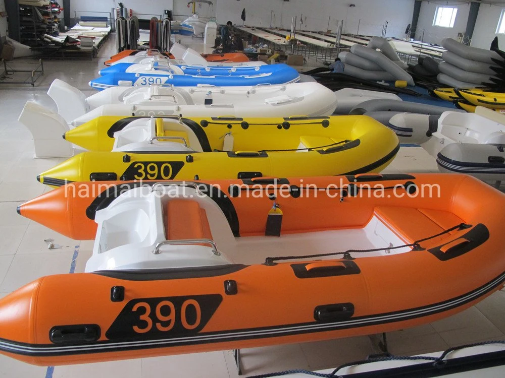 Classical Style 12.8feet 3.9m Customizable Fiberglass Inflatable Boats High Speed Sport Boats Military Patrol Boats Coastwise Cruiser Boats Rib Motor Boat