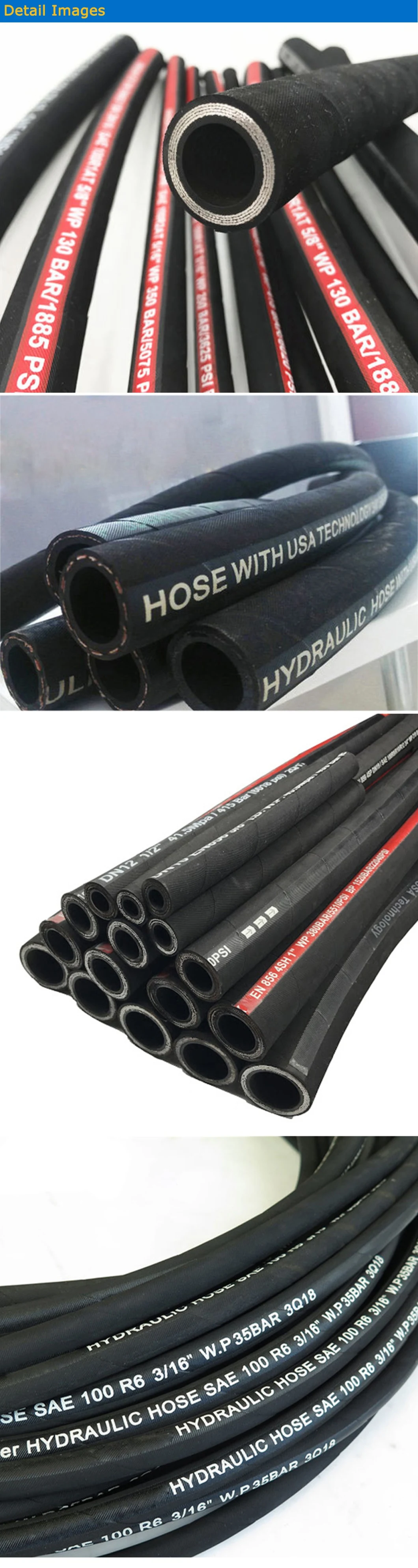 Thermoplastic Wire Braided 10 Bar Pressure Hydraulic Rubber Flex Tube Oil Hose Pipe Price List