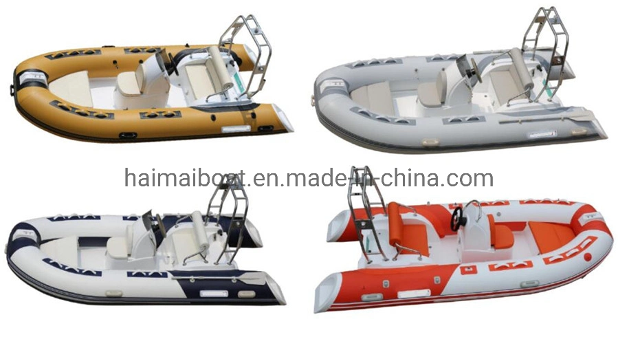 Classical Style 12.8feet 3.9m Customizable Fiberglass Inflatable Boats High Speed Sport Boats Military Patrol Boats Coastwise Cruiser Boats Rib Motor Boat