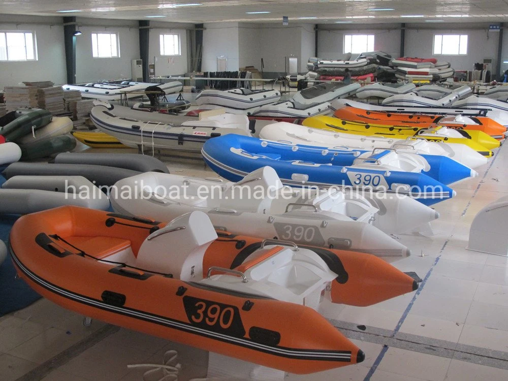 Classical Style 12.8feet 3.9m Customizable Fiberglass Inflatable Boats High Speed Sport Boats Military Patrol Boats Coastwise Cruiser Boats Rib Motor Boat