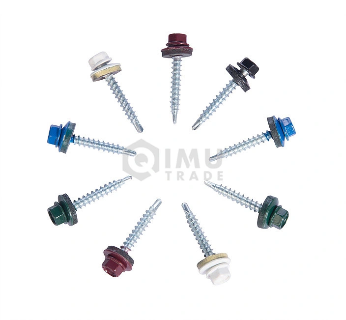 Factory Manufactory Building Roofing Tek Screws with Rubber Washers/ Hexagon Head Drilling Screws with Tapping