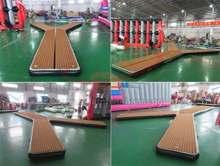 Drop Stitch 10X2m Water Floating Mat Inflatable EVA Teak Leisure Platform Jet Ski Dock