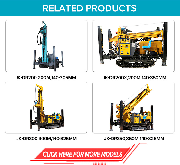 Jk-Dr180 Diesel Engine Rubber Crawler Water Well Drilling Rig Machine for Sale