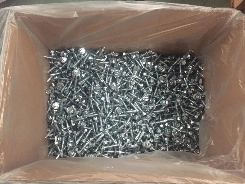 Zinc Plated Galvanized Hex Head Stainless Steel Metal Self Drilling Roofing Screws with Rubber Washer