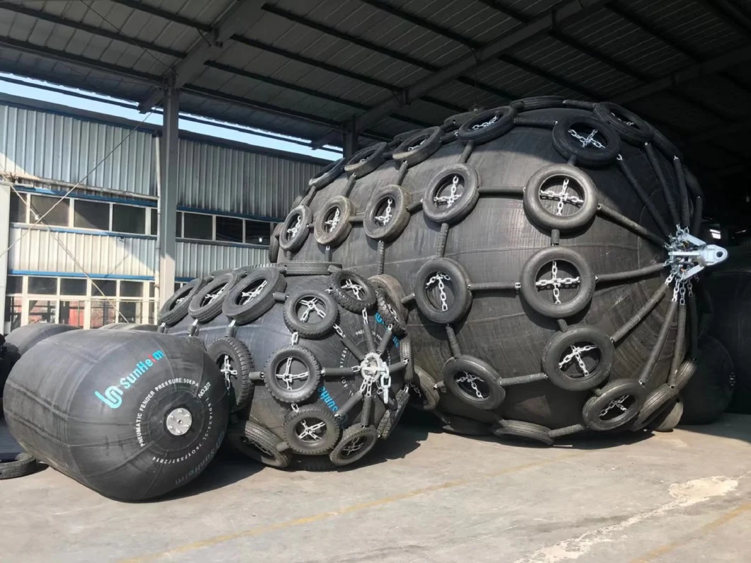 Inflatable Marine Pneumatic Rubber Fender with Galvanized Chain and Tire