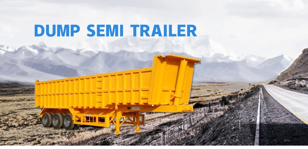 Luen 60tons Hydraulic Lifting Cylinder End Back Dump Heavy Truck Trailer Agricultural Semi Trailer