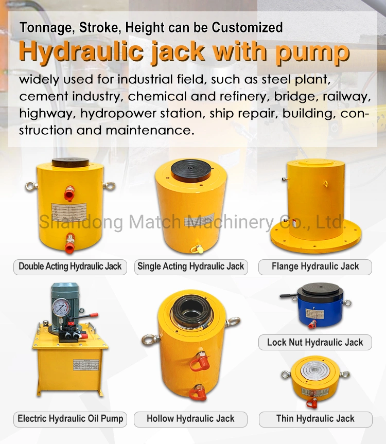 Single Acting Hollow Plunger Hydraulic Jack Cylinder Hydraulic RAM Cylinder