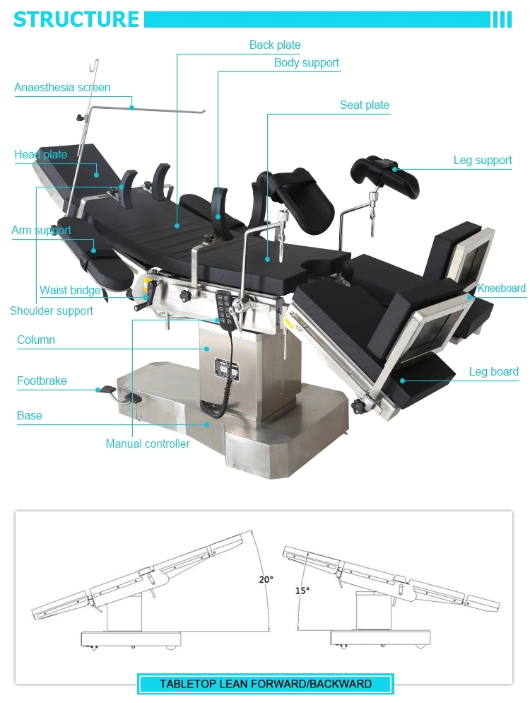 CE ISO Hot Sale Electric Hospital Operating Theatre Table in Operating Room with C-Arm Manufacture