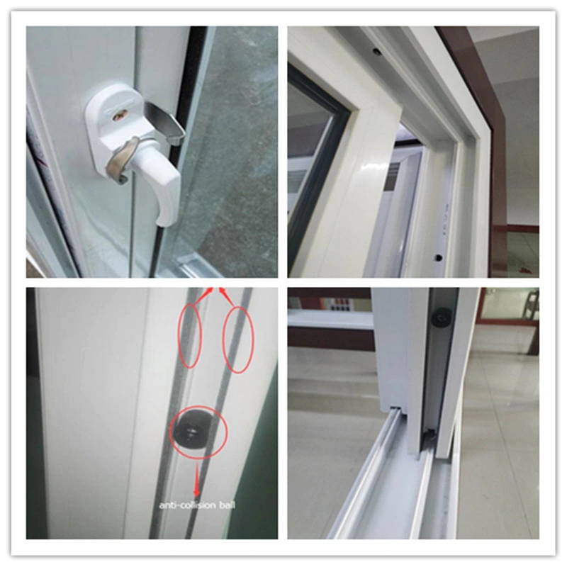 Factory Price Water Tight Four Pane Insulated Glass PVC Door Window with Sliding Opening