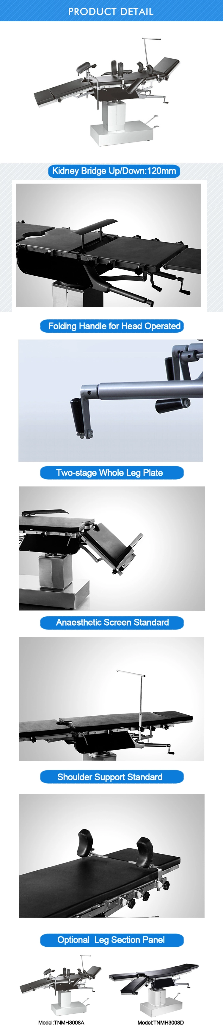 Stainless Steel Manual Orthopedic Operation Theatre Table with Ot Table Price