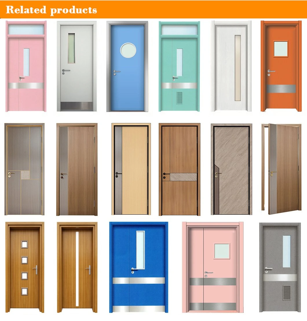 Chinese Factory Fiberglass Entry Steel Door Medical Center Compound Door