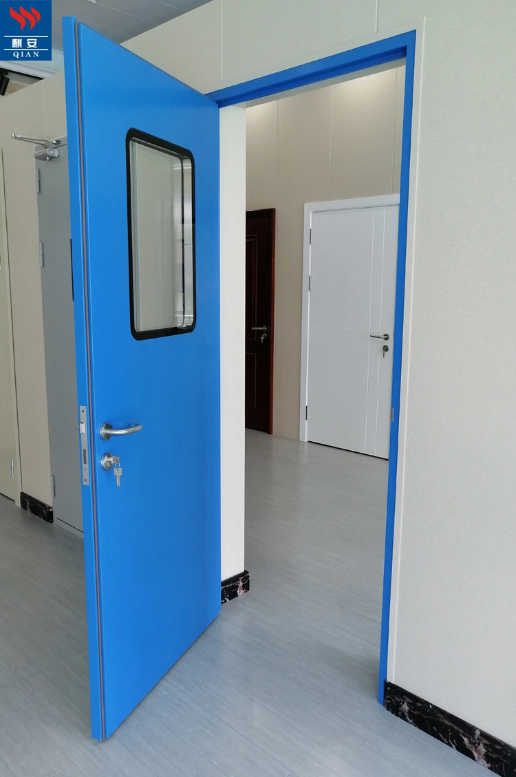 Door Clean Room Doors Blue Entry Steel Lab Door Double Swing Clean Room Doors in Foshan Factory