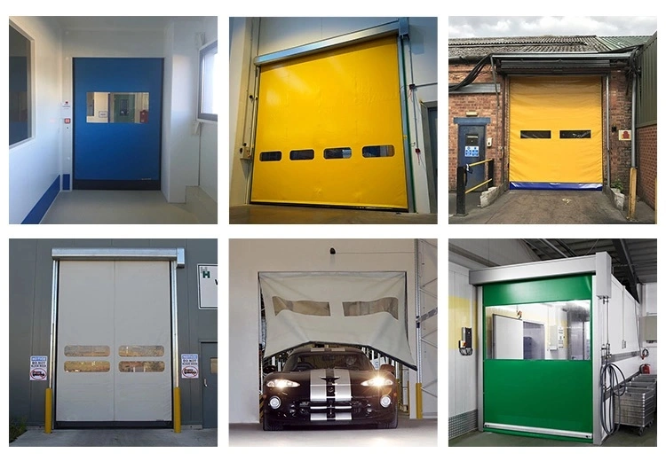 Automatic Commercial Zipper Self Repairing PVC Fabric High Speed Rapid Door for Clean Room