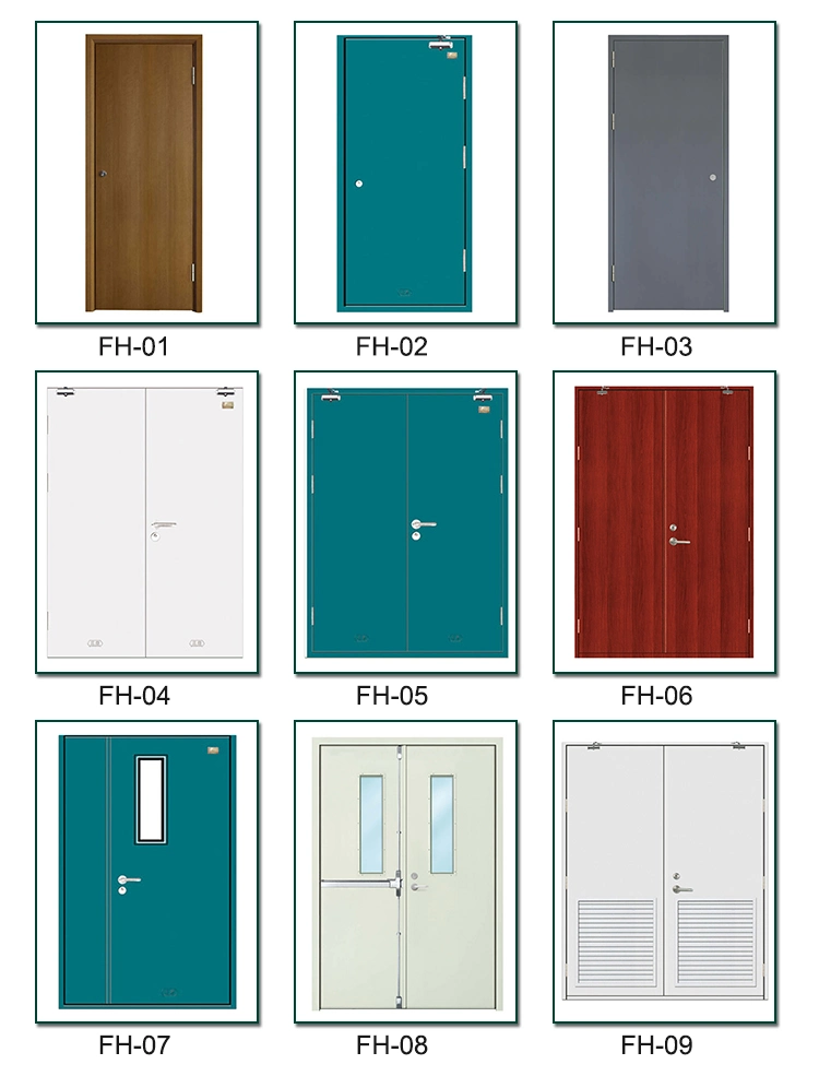 High Quality Fireproof Steel Door Hospital School Fire Rated Double Door