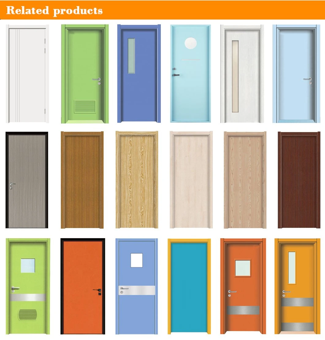 Chinese Factory Laminated Flush Solid Wood Composite Medical Center Door Manufacturer