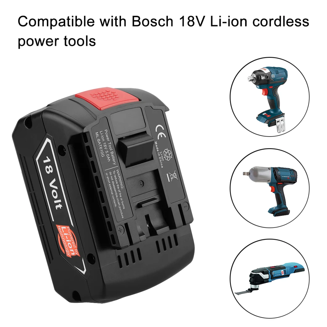 18V 6000mAh High Quality Customized Replacement  Power Tool Battery  for  Bosch  Bat609