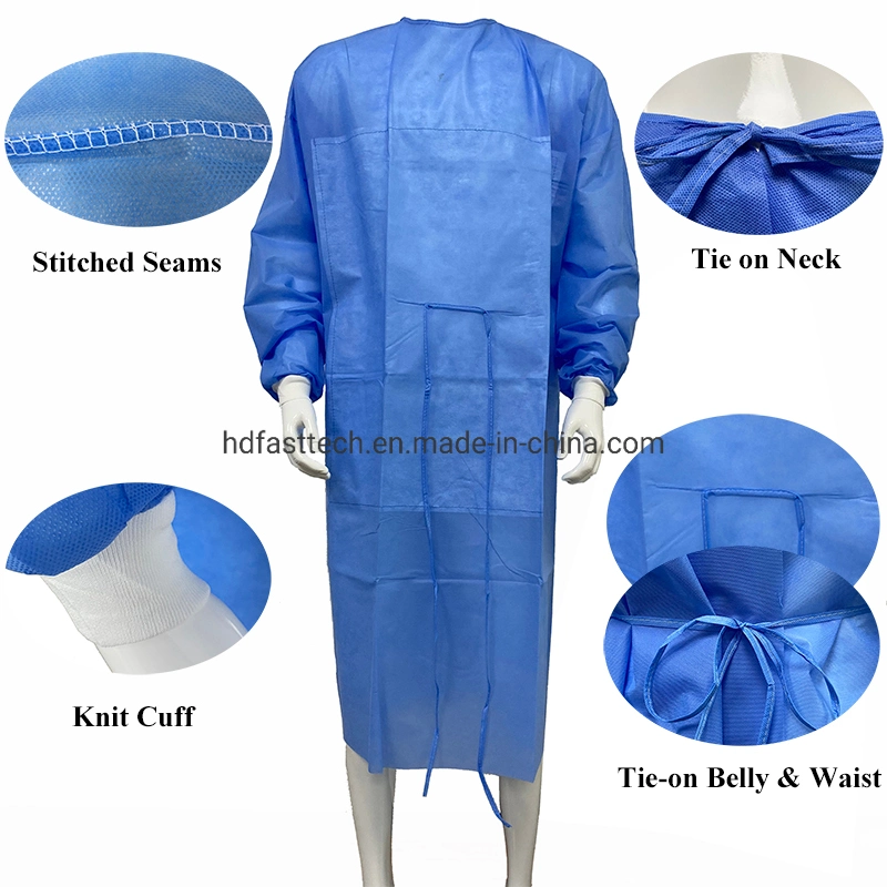 SMMS 45GSM Non-Woven Sterilize Operation Theatre Gowns with En13795