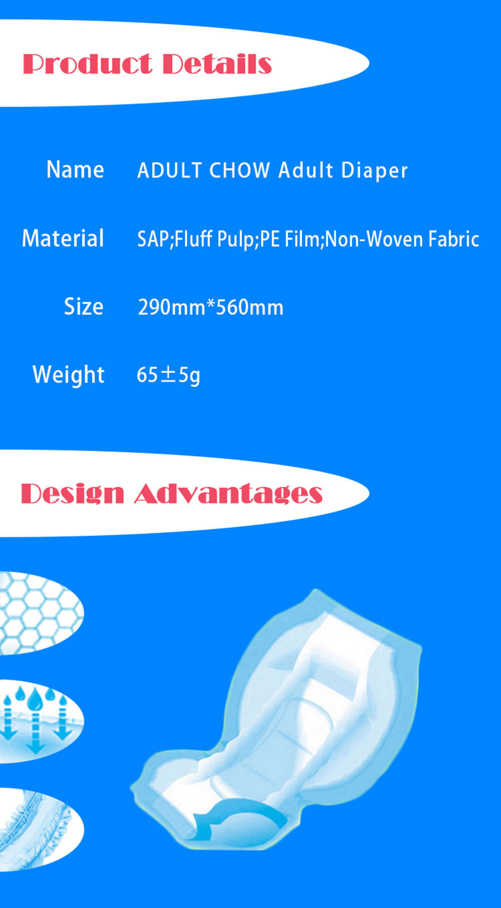 Factory Wholesale Price Pure Cotton Comfortable Abdl  Adult  Diaper  Baby  Diapers
