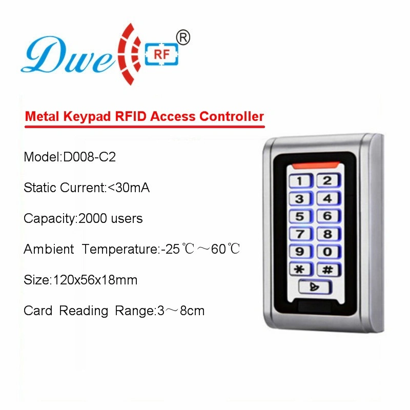 Access Control Kits Metal RFID Access Controller Keypad Waterproof 125kHz Door Electronic Lock
