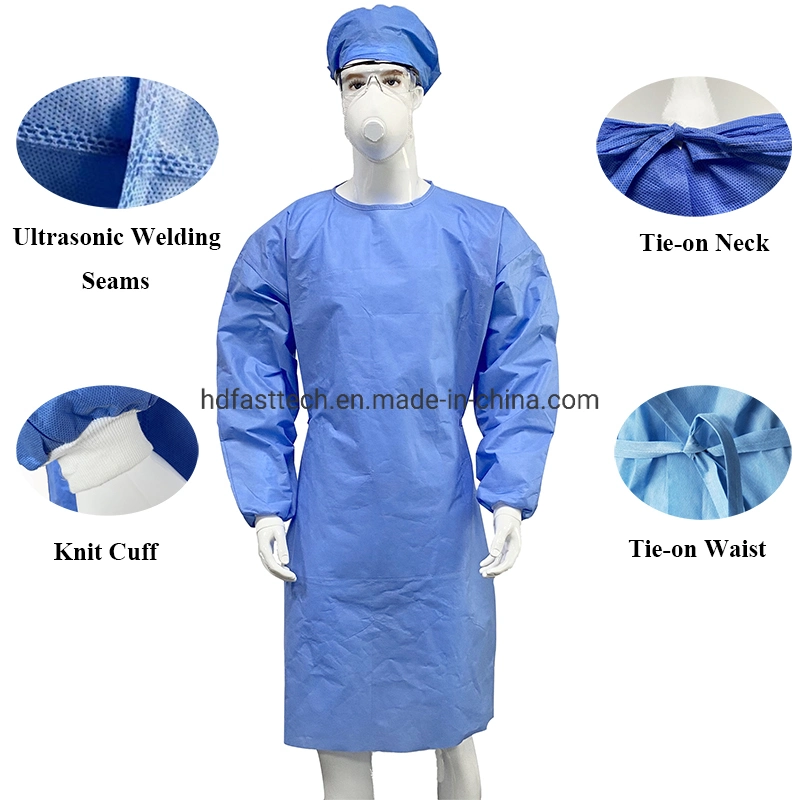 SMMS 45GSM Non-Woven Sterilize Operation Theatre Gowns with En13795