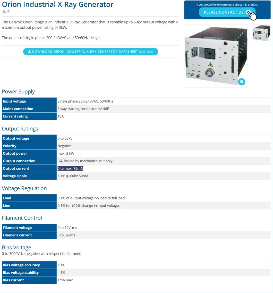 Orion Industrial X-ray Generator X ray power supply X ray generator industrial X ray power