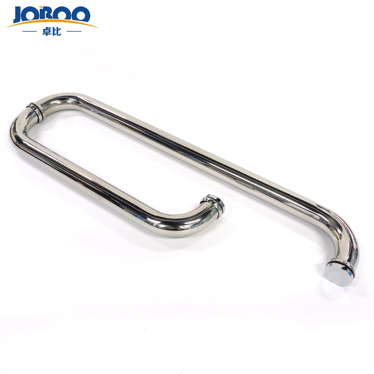 China Best Selling Brass Chrome Finished Round Tubular Shower Screen Glass Pull Door Handles Manufacturer