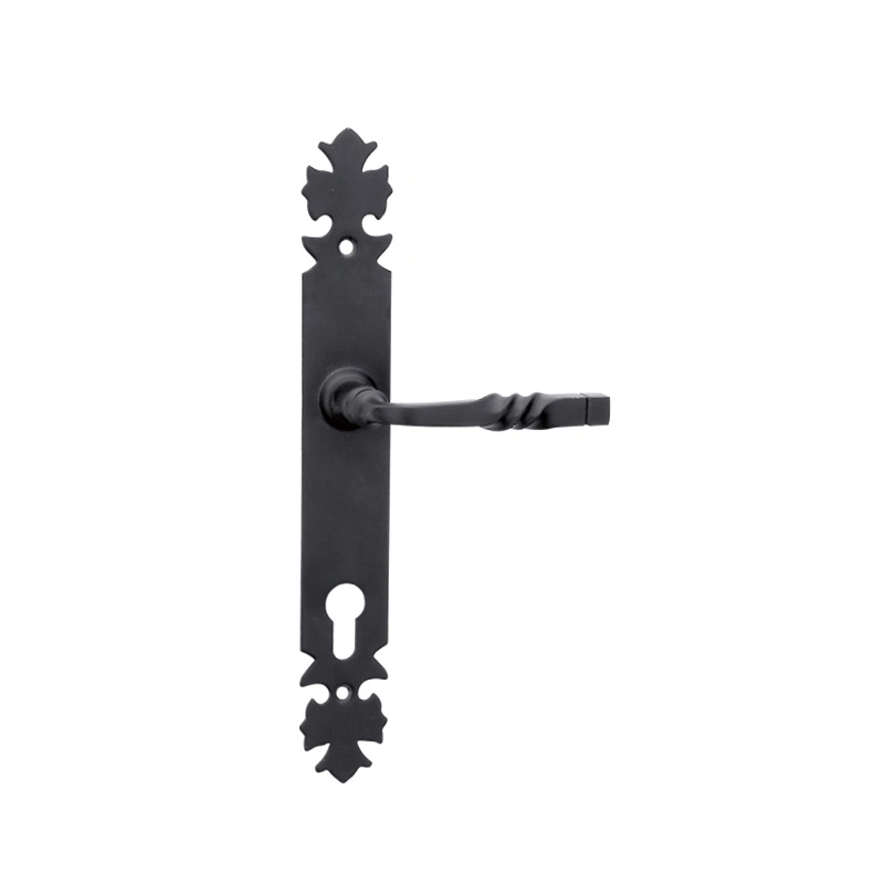 European Market Zinc Alloy Iron Aluminum Door Locks Pull Handle Black Door Plate Handle