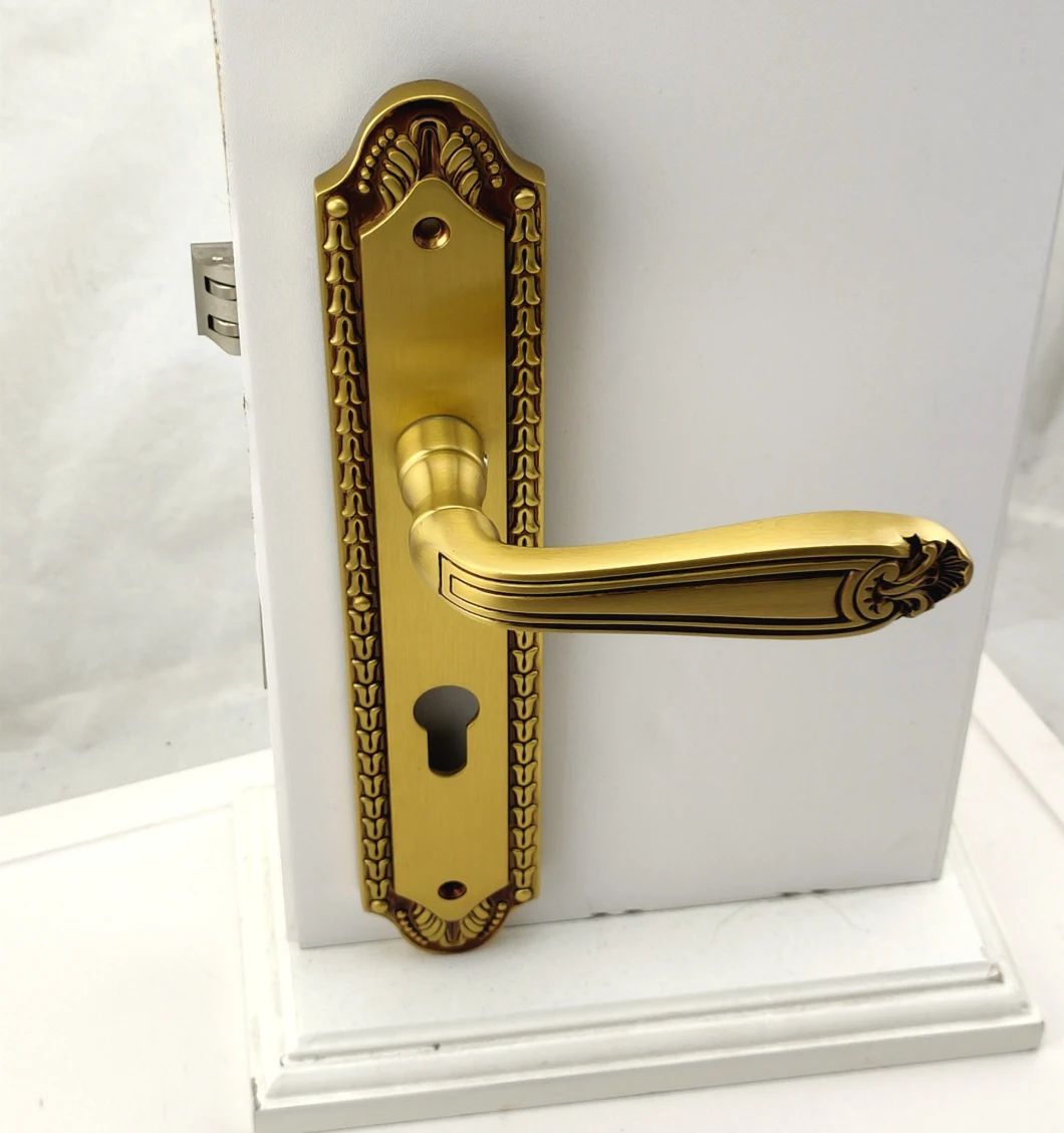 Simple Design Luxury Antique Brass Door Handle Lock (9696)