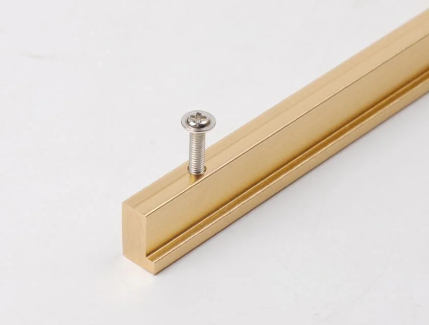 Simple Metal Handle Pulls, Stylish Golden Copper Brass Handles for Elegant Drawer Dressing Table
