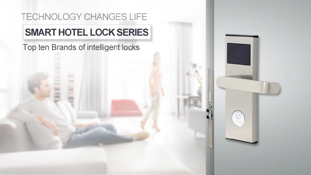 New Security Electronic Door Handle Lock RFID Card Smart Card Reader Key Card Hotel Lock