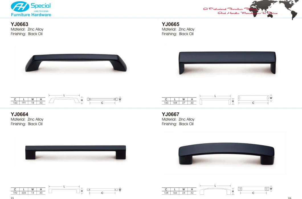 Black 96mm Zinc Handle for Kitchen Wardrobe Dresser Cabinet Drawer