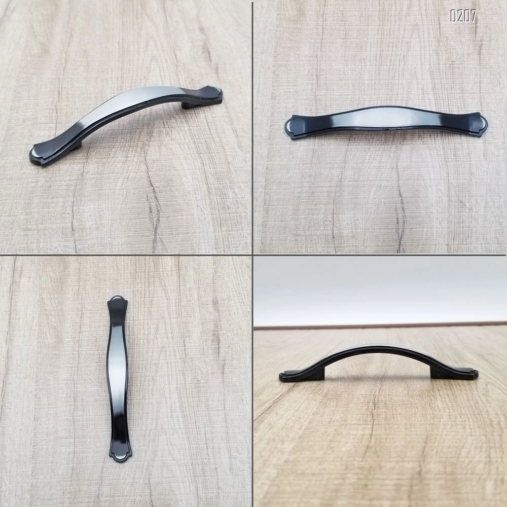 Wire Drawing Black Cabinet Pulls 131mm Length, 6 Pack Modern Kitchen Cabinet Handles Hardware Cupboard Handles Zinc Alloy Drawer Handles for Kitchen Cabinet and
