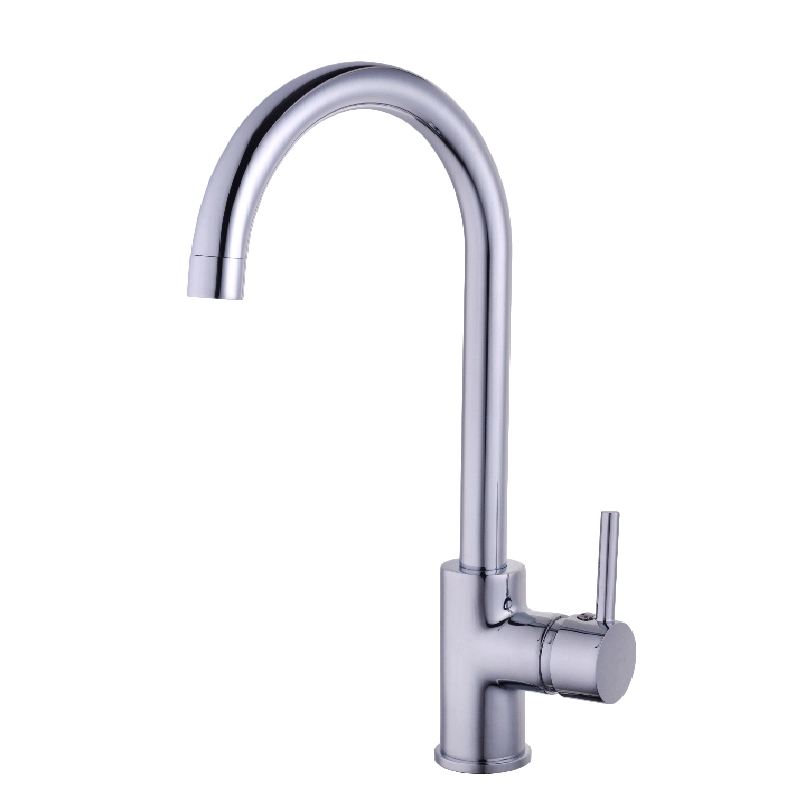 Chromed Single Handle Brass Sink Kitchen Faucet (H24-903S)