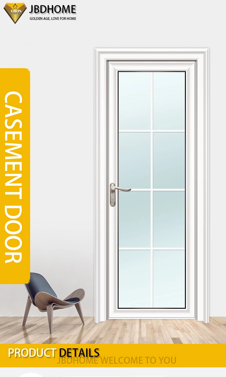 Art Glass Non-Thermal Break Big Handles Aluminum Door Flat Door Casement Doors for Housing