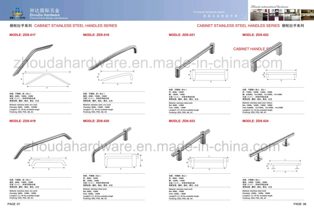 Different Types 201 Stainless Steel Furniture Handles Kitchen Cabinet Handles