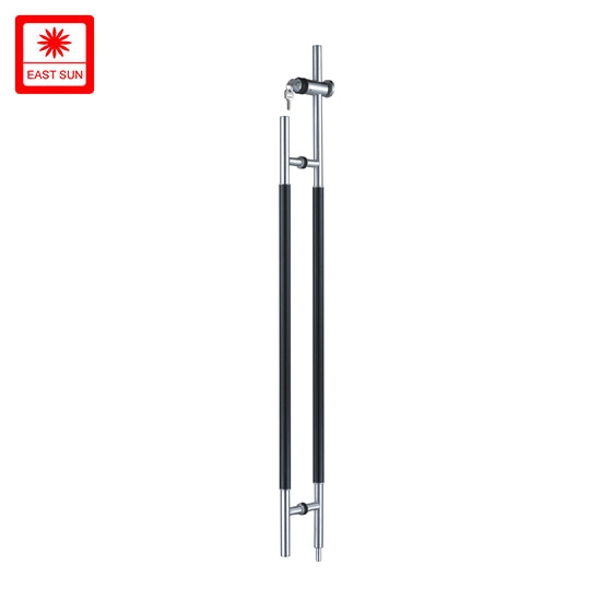 Europe Popular Stainless Steel Door Hardware Pull Handle Commercial Glass Door Handle with Lock pH-1006