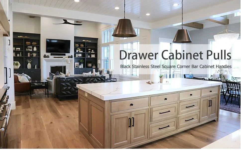 Modern Kitchen Cabinet Handles Black Furniture Hardware Metal Drawer Pulls for Kitchen, Bathroom, Closet