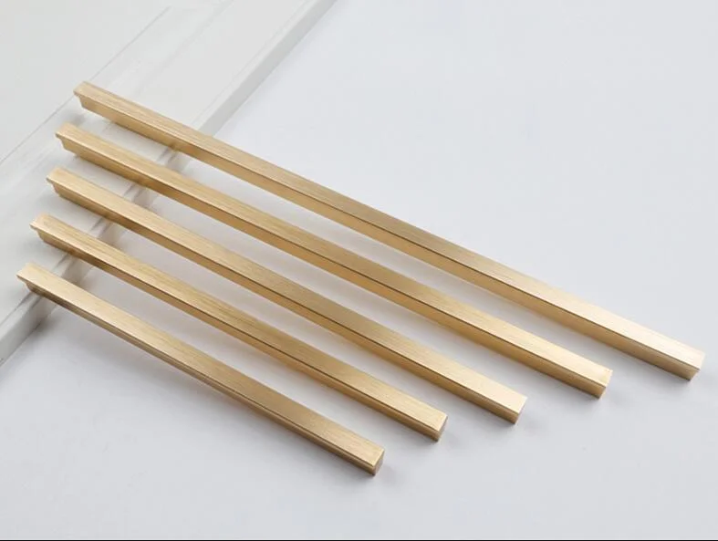 Simple Metal Handle Pulls, Stylish Golden Copper Brass Handles for Elegant Drawer Dressing Table