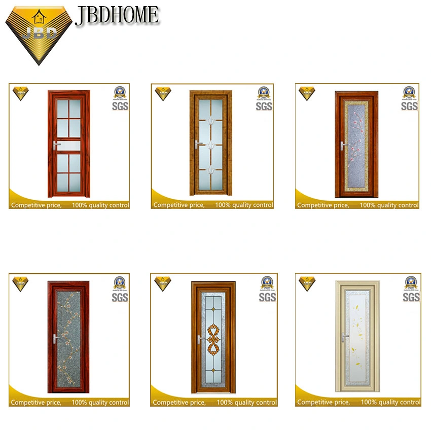 Art Glass Non-Thermal Break Big Handles Aluminum Door Flat Door Casement Doors for Housing