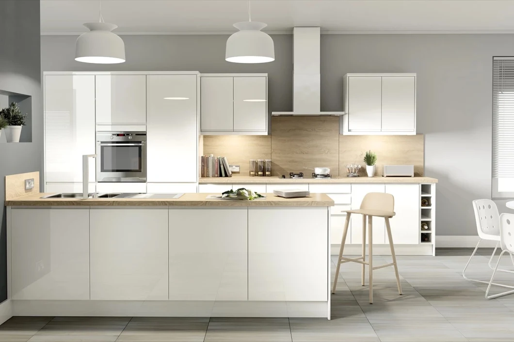 Professioanl Manufacturer Kitchen Cabinet Handle Drawer Luxury European Grey Kitchen Cabinet Kitchen Cabinets