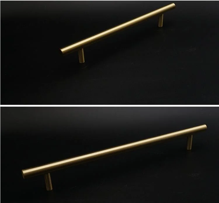 Furniture Hardware Solid Copper Golden Cabinet Door Handles