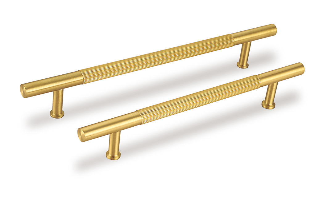 Gold Kitchen Door T Bar Straight Handle Knobs Cabinet Pull Handles Brass Furniture