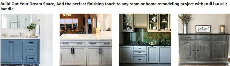 Customized Design Luxury Black Kitchen Cabinet Pull Accessories Zinc Alloy Furniture Handle Drawer Knob