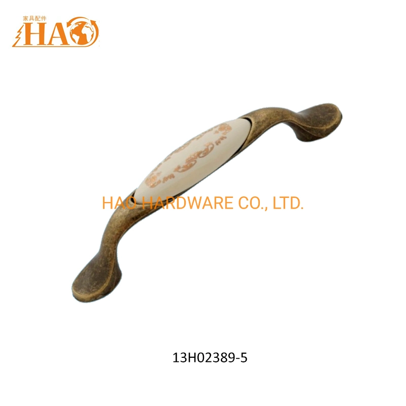 Furniture Handles Zinc Alloy Handles with Chinese Ceramic Printing