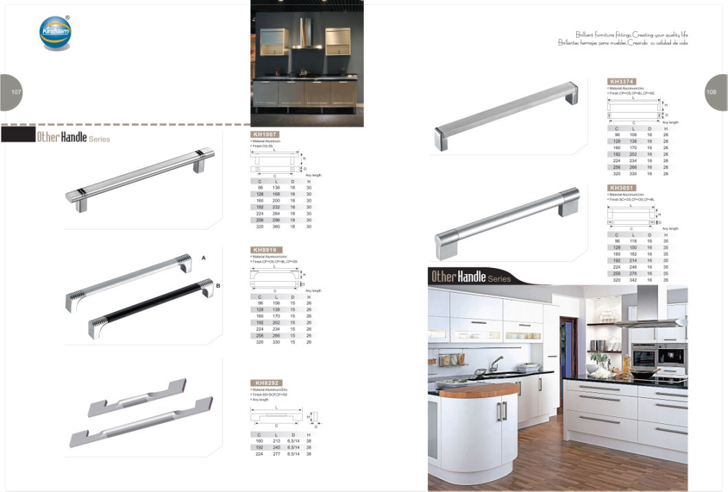 Customized Cp Aluminum Kitchen Door Handles for Furniture