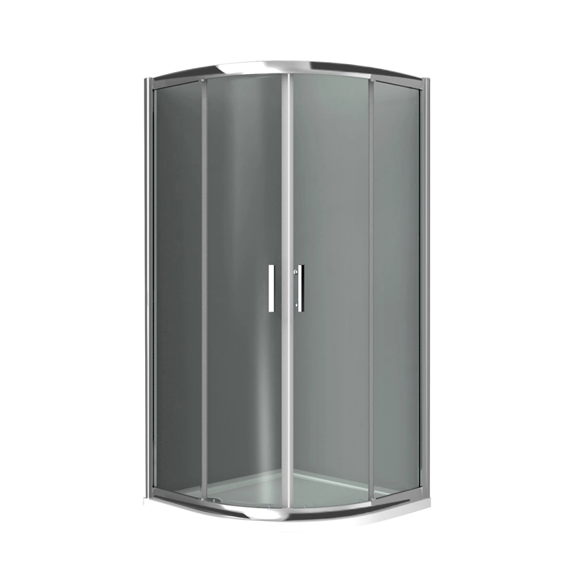 Quadrant Framed Grey Glass Shower Enclosure Sliding Door Simple Shower Room