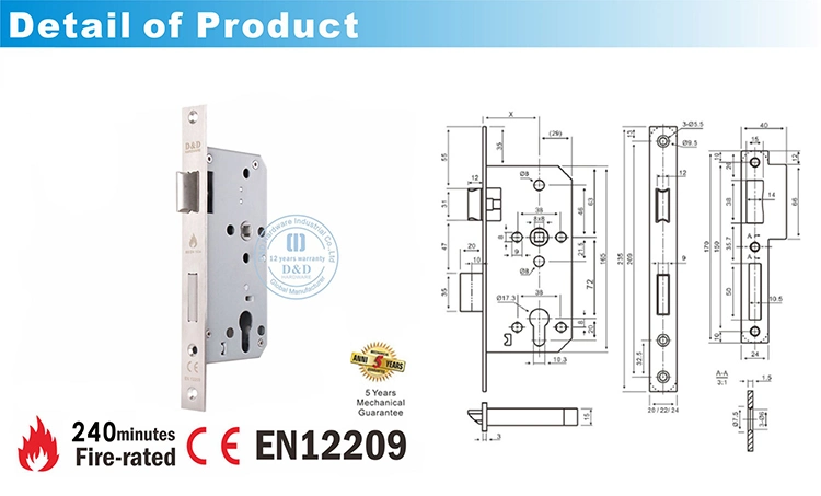 Hot Sale SUS304 European Door Hardware Mortise Design Door Handle Lock