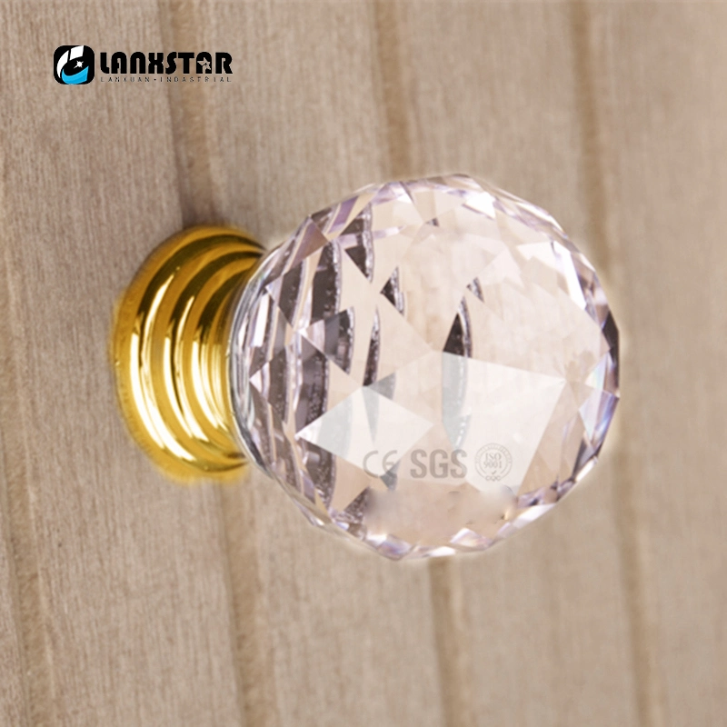 in Brass K9 Purple Crystal Handles Fittings for Furniture Jewelry Box Kids Room Door Pull Knobs