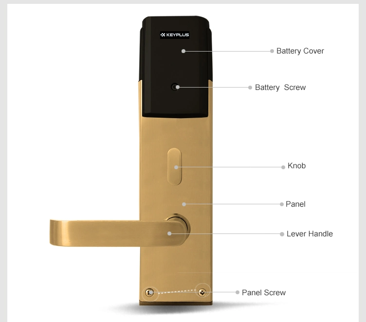 Highly Security Stainless Steel Door Handle Mortise Electronic Smart Key Card Door Lock