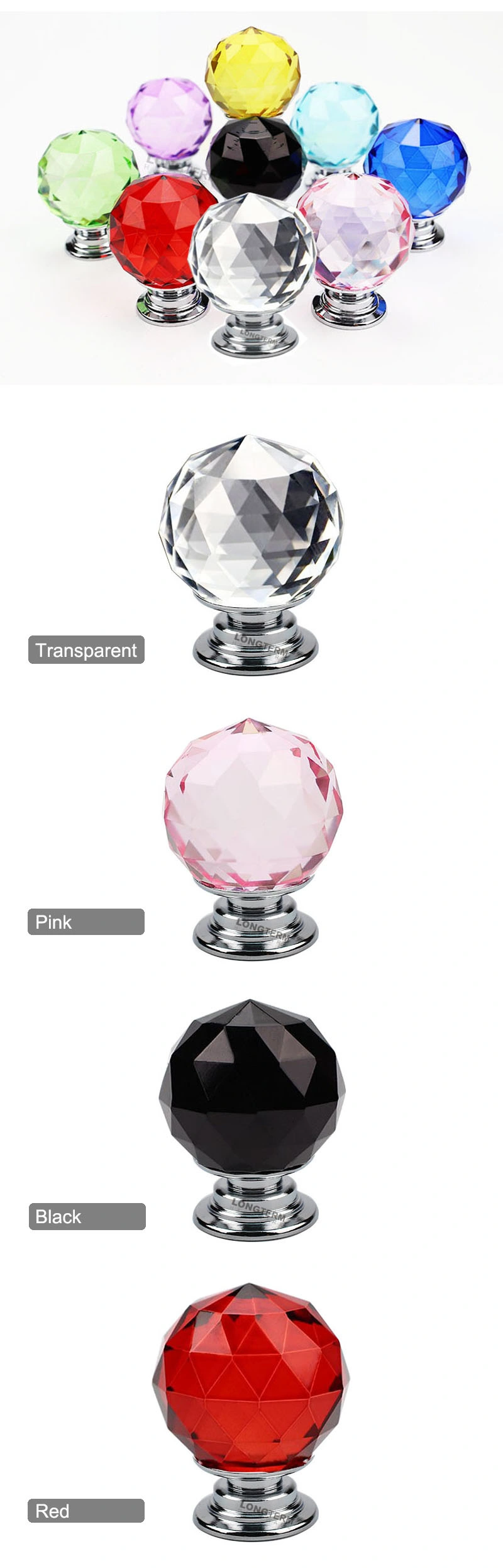 Good Prices 30mm Crystal Door Knob Handles Glass Wardrobes Dresser Knobs